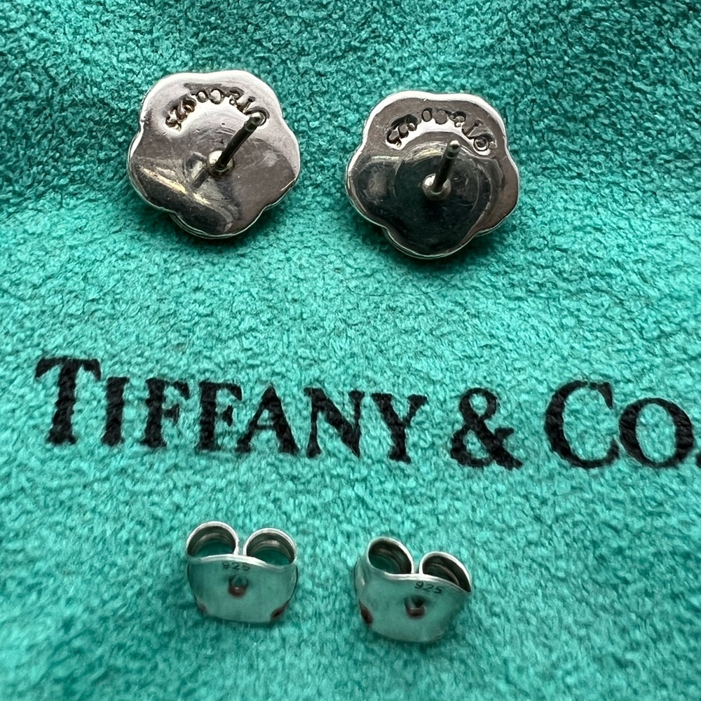 Tiffany & Co Sterling Silver Basket Weave Earrings - Picture 3 of 4